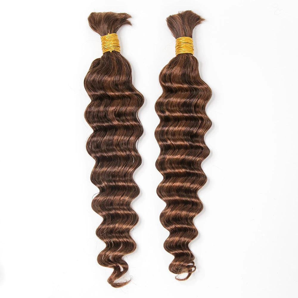 #4/#30 Mix Color Blend Loose Deep Wave Bulk Human Braiding Hair 8 #4/#30 Mix Color Blend Loose Deep Wave Bulk Human Braiding Hair - Image 6