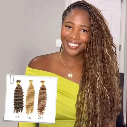 Multi-Color Bulk Human Braiding Hair Set Deep Wave
