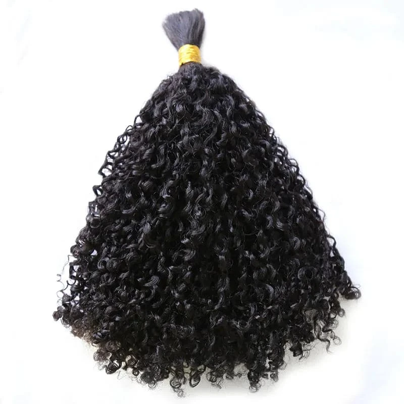 Double Drawn Burmese Multi-Textured Kinky Curly Human Braiding Hair 7 Double Drawn Burmese Multi-Textured Kinky Curly Human Braiding Hair - Image 5