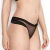 Nina Black Mesh Thong
