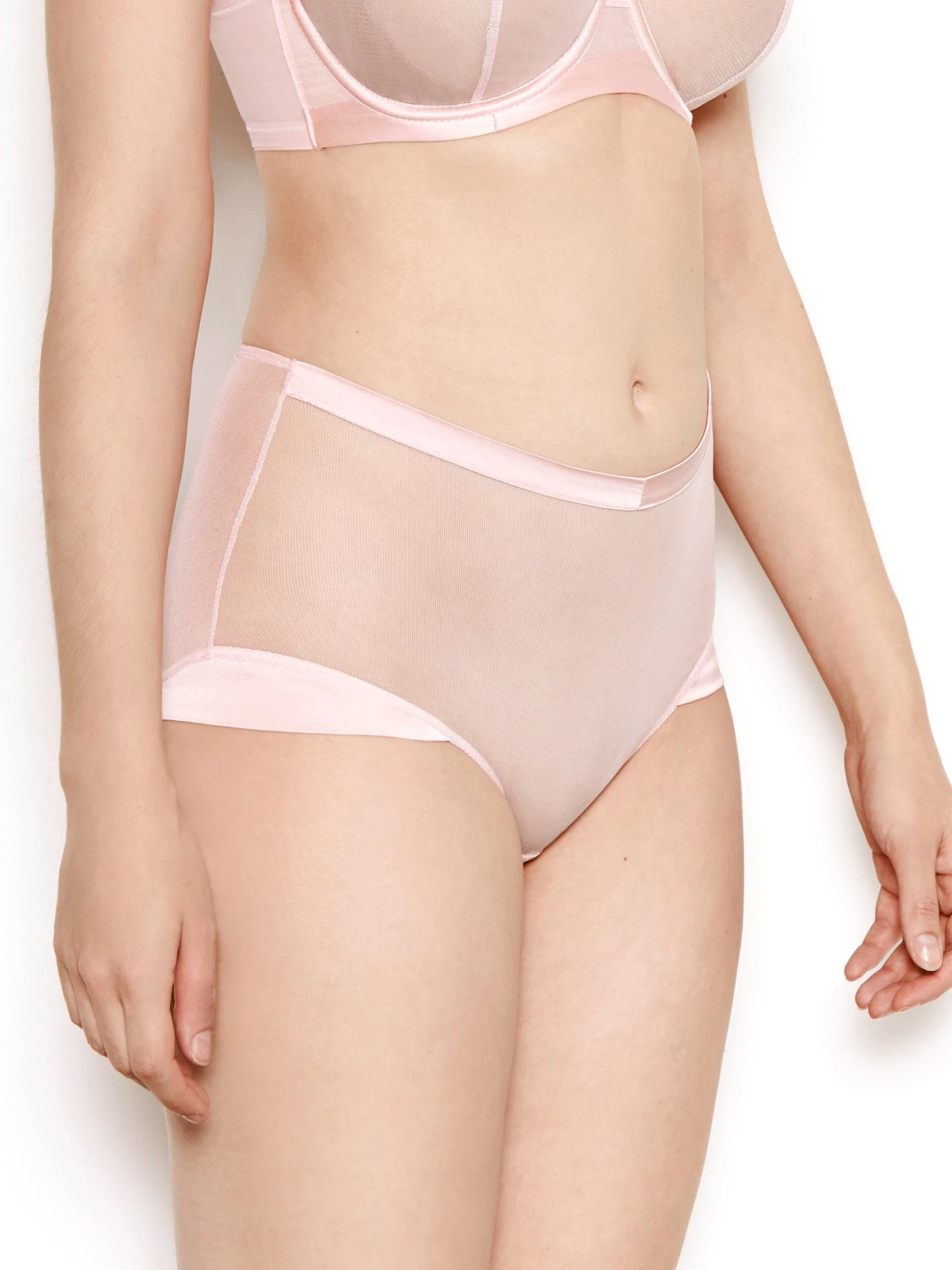 Nina Rose Pink Mesh High Waisted Knickers 3 Nina Rose Pink Mesh High Waisted Knickers