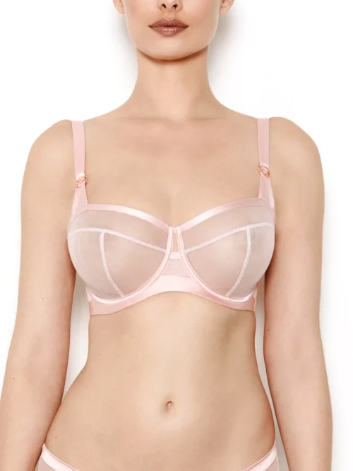 Nina Rose Pink Non Padded Mesh Bra With Silk Trims 7 Nina Rose Pink Non Padded Mesh Bra With Silk Trims -Hot Lingerie Hub nina rose pink sheer mesh bra front scaled