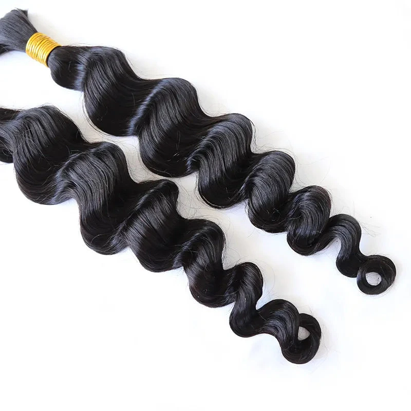 Loose Wave Bulk Hair Extensions For Braiding 6 Loose Wave Bulk Hair Extensions For Braiding - Image 4