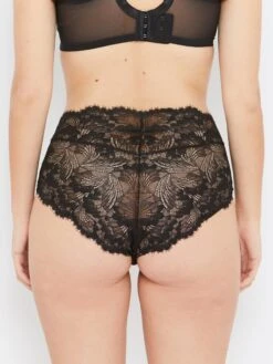 Olivia Black Stretch Lace High Waist Knickers -Hot Lingerie Hub olivia black stretch lace high waist knickers back