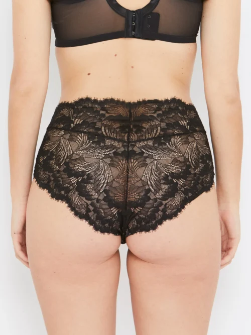 Olivia Black Stretch Lace High Waist Knickers -Hot Lingerie Hub olivia black stretch lace high waist knickers back scaled
