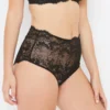 Olivia Black Stretch Lace High Waist Knickers 2 Olivia Black Stretch Lace High Waist Knickers -Hot Lingerie Hub olivia black stretch lace high waist knickers side scaled