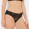 Olivia Black Stretch Lace Mid-rise Knickers -Hot Lingerie Hub olivia black stretch lace knickers side scaled