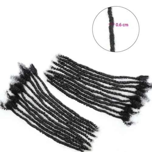 Textured Dreadlock Extensions Human Hair - Natural Black #1B -Hot Lingerie Hub pencilsize0.6cmlocsextensions