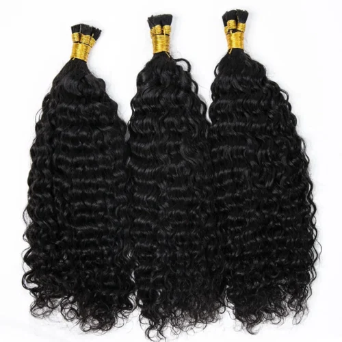 Pre-Divided Double Drawn Burmese Water Wave Human Hair Bulk