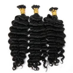 Pre-Divided Double Drawn Burmese Deep Wave Human Hair Bulk