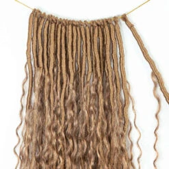 #27 Honey Blonde Pre-looped Crochet Boho Locs With Human Hair Curls -Hot Lingerie Hub pre looped boho locs honey blonde