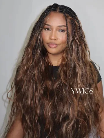 Color #8 Light Brown Body Wave Bulk Human Braiding Hair 4 Color #8 Light Brown Body Wave Bulk Human Braiding Hair - Image 2