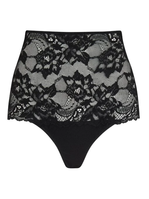 Simone Black Stretch Lace High Waist Knickers