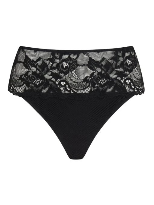 Simone Black Stretch Lace Thong