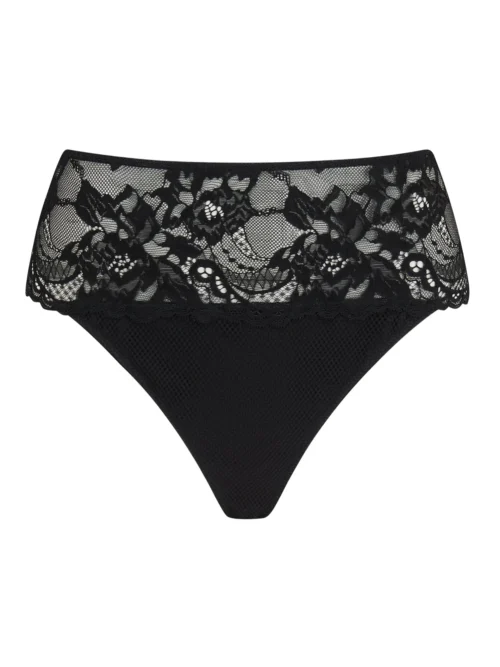 Simone Black Stretch Lace Thong