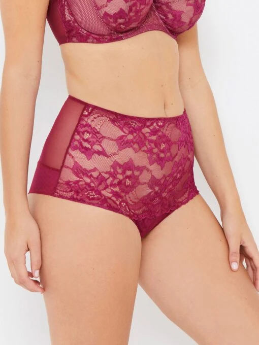 Simone Boysenberry Stretch Lace High Waist Knickers
