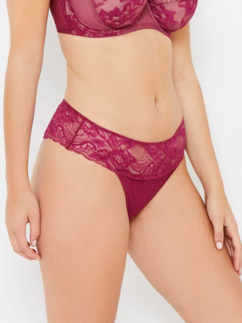 Simone Boysenberry Stretch Lace Thong