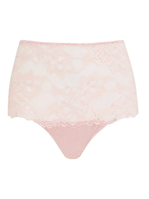 Simone Rose Pink Stretch Lace High Waist Knickers
