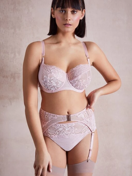 Simone Rose Pink Lightweight Mesh Bra With Soft Stretch Lace