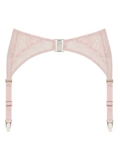 Simone Rose Pink Stretch Lace Suspender Belt
