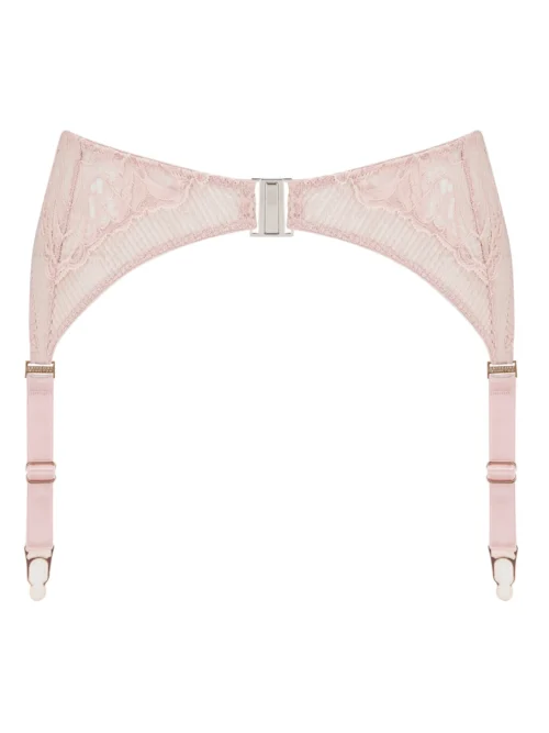 Simone Rose Pink Stretch Lace Suspender Belt