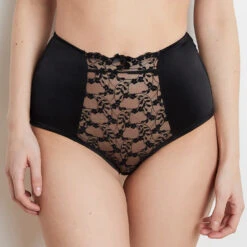 Hot Lingerie Hub -Hot Lingerie Hub sophia black high waist knickers front