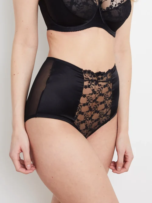 Sophia Black Lace High Waisted Knickers