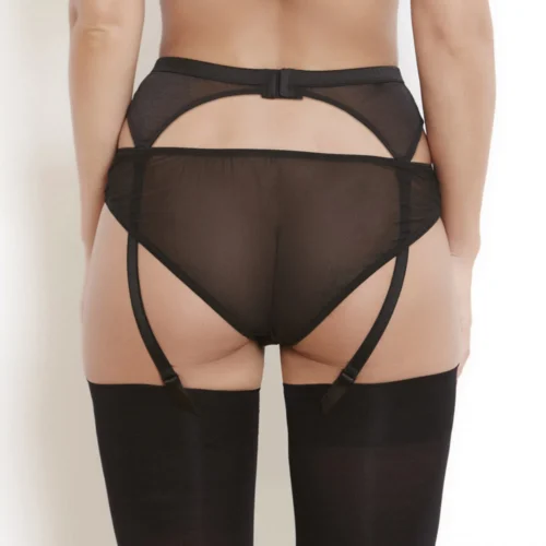 Sophia Black Lace High Waist Suspender Belt 7 Sophia Black Lace High Waist Suspender Belt -Hot Lingerie Hub sophia black suspender belt back