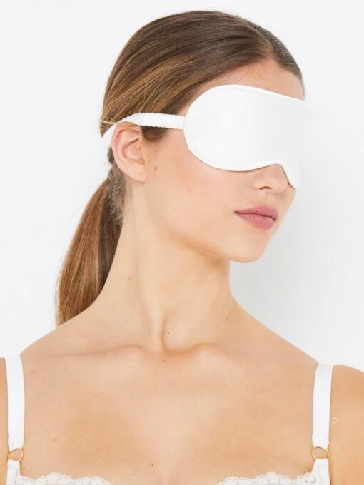 Sophia Ivory Silk Eye Mask