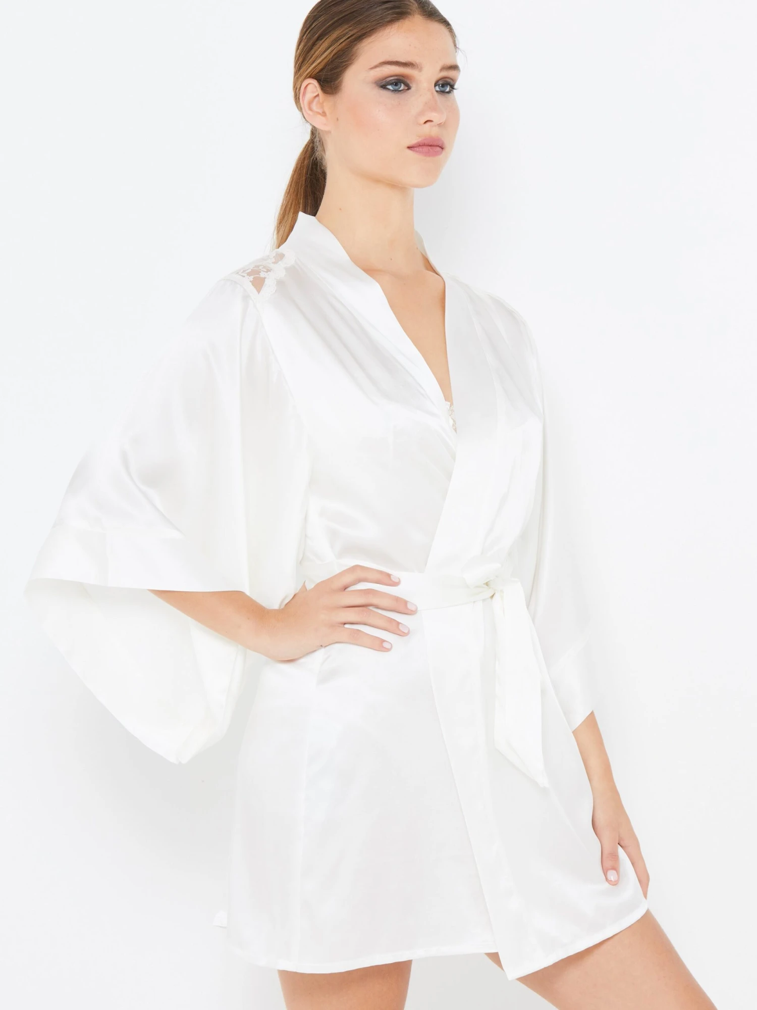 Sophia Ivory Silk Robe 4 Sophia Ivory Silk Robe - Image 2