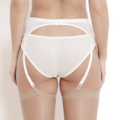 Sophia Ivory Lace High Waist Suspender Belt 7 Sophia Ivory Lace High Waist Suspender Belt -Hot Lingerie Hub sophia ivory suspender belt back