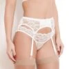 Sophia Ivory Lace High Waist Suspender Belt -Hot Lingerie Hub sophia ivory suspender belt side