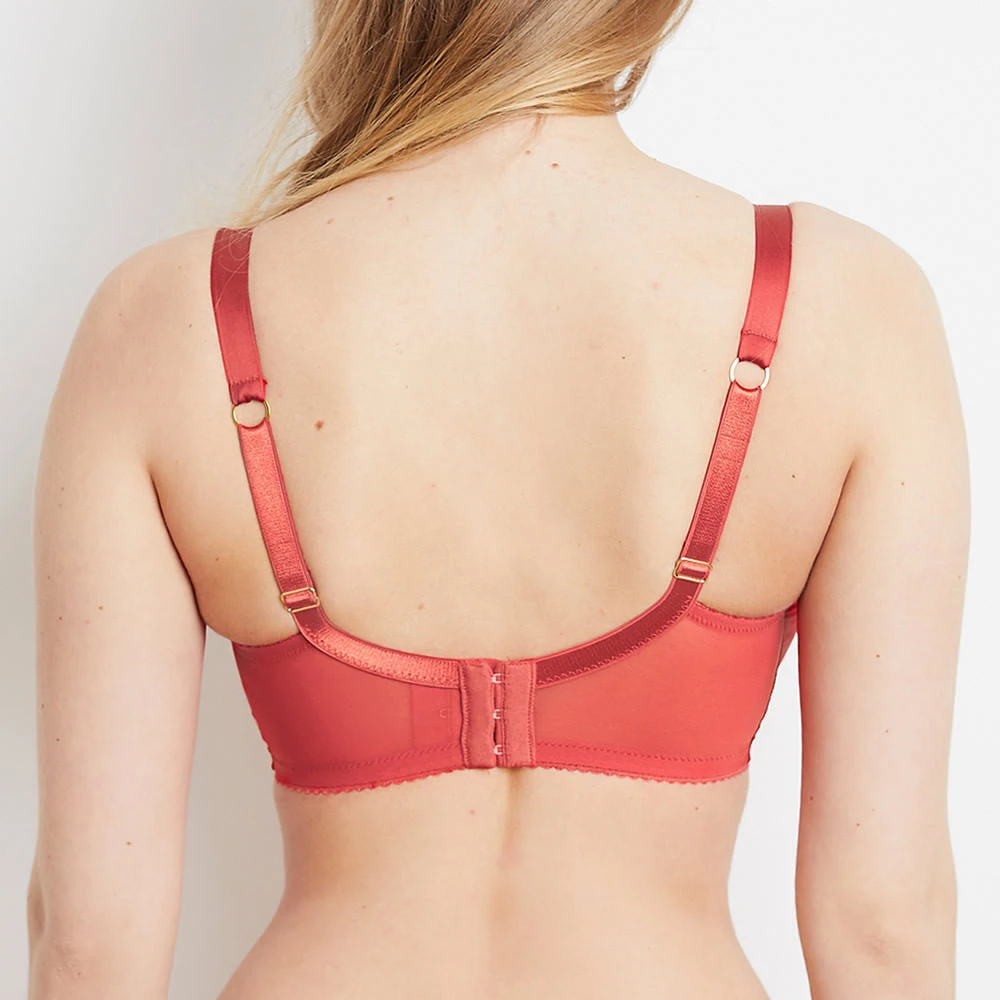 Sophia Balconette Red Lace Bra With Silk Quarter Cups 6 Sophia Balconette Red Lace Bra With Silk Quarter Cups - Image 4