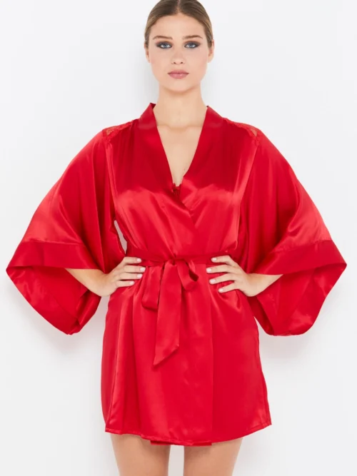 Sophia Red Silk Robe -Hot Lingerie Hub sophia red silk robe front scaled