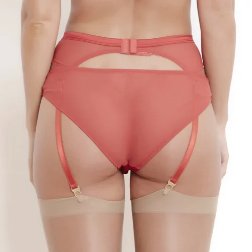 Sophia Red Lace High Waist Suspender Belt 7 Sophia Red Lace High Waist Suspender Belt -Hot Lingerie Hub sophia red supender belt back