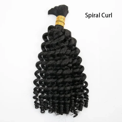 Wholesale - Boho Human Hair Bulk For Braiding (Price For 1 Bundle) -Hot Lingerie Hub spiral curl curly hair for boho braids