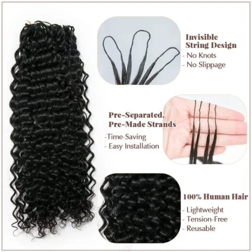 Human Crochet Hair Water Wave -Hot Lingerie Hub water water pre looped crochet human hair