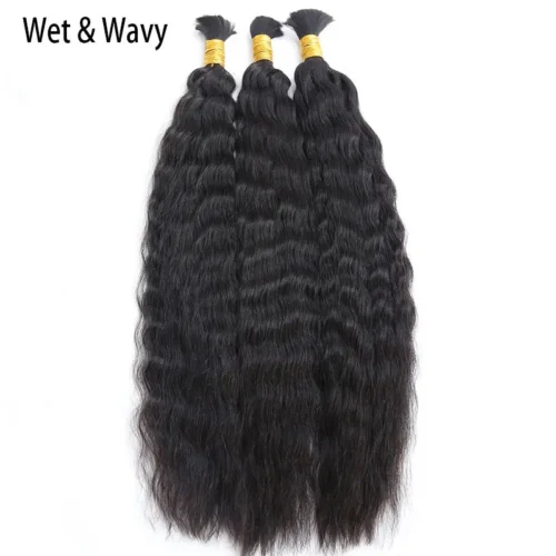 Wholesale - Double Drawn Burmese Hair Bulk Braiding Hair (Price For 1 Bundle) -Hot Lingerie Hub wet and wavy bulk human hair