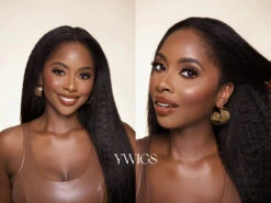 Kinky Straight Human Crochet Hair -Hot Lingerie Hub ywigs crochet hair kinky straight blow out